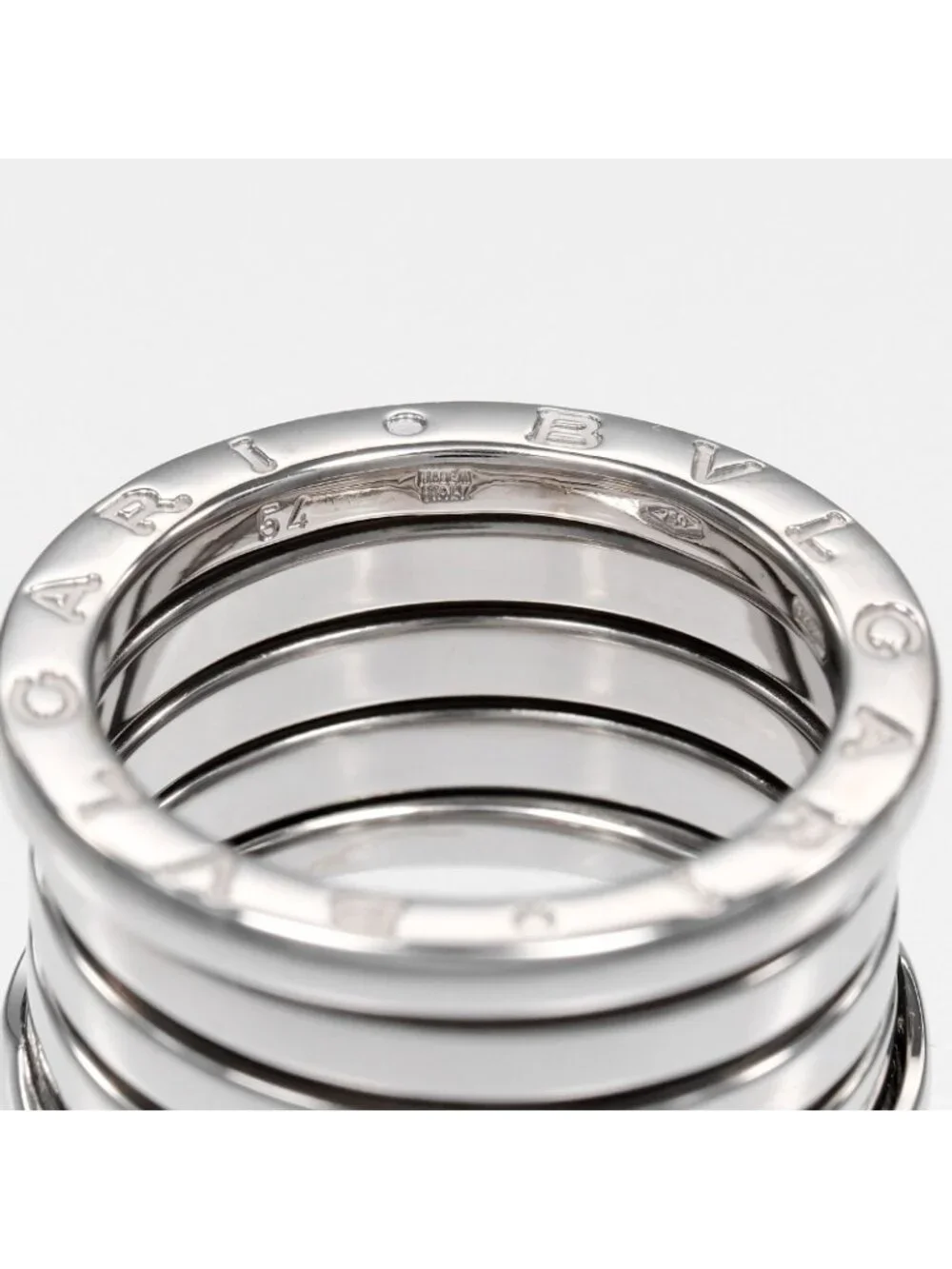 Bvlgari B.Zero1 5 Band 18K White Gold Ring 13.5